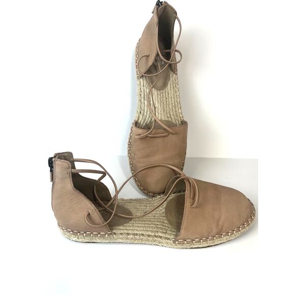 Eileen Fisher women's Lee D'Orsay flat espadrilles in tan, size 8-1/2 - Picture 1 of 9